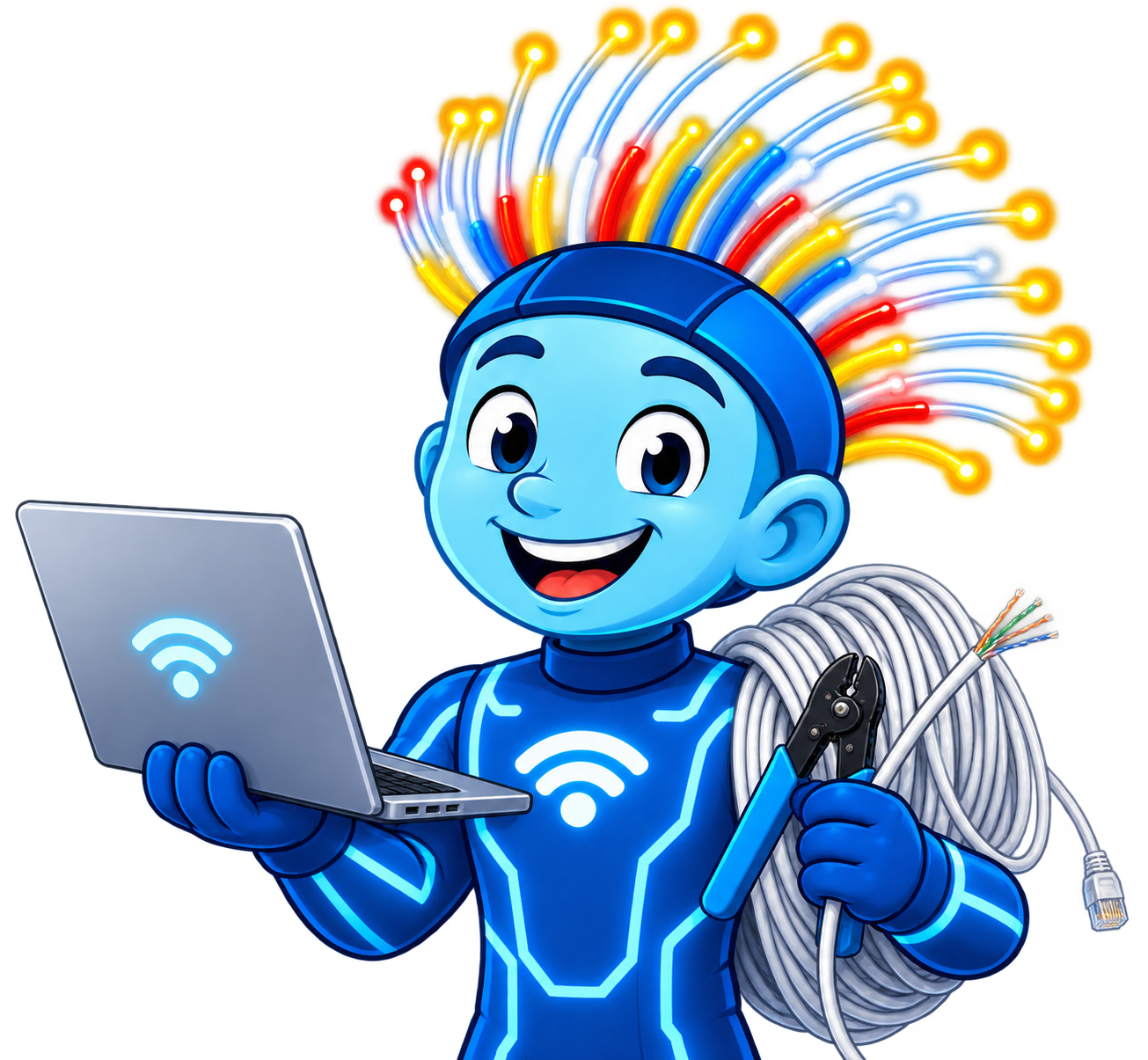 Equipo técnico Conectv con fibra óptica y WiFi